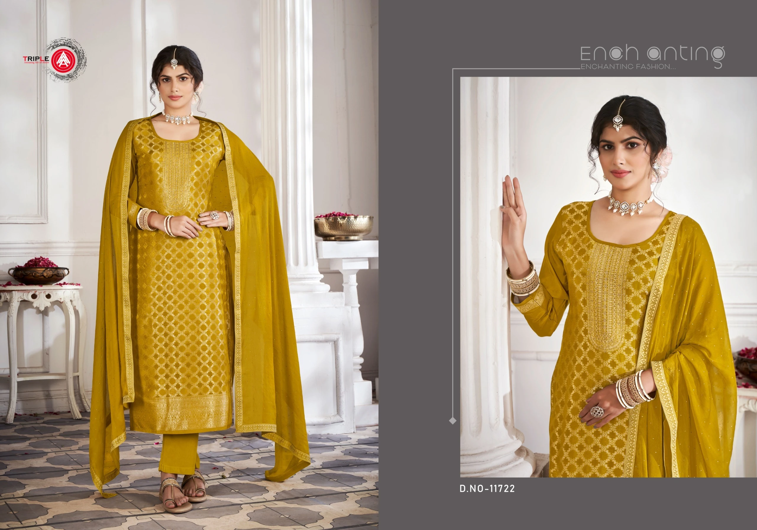 Triple Loyal Edition 4 Pure Muslin Wholesale Fancy Salwar Suit Catalog — Wholesale Salwar Suits, MPA wholesale from Surat - Gallery Image 3